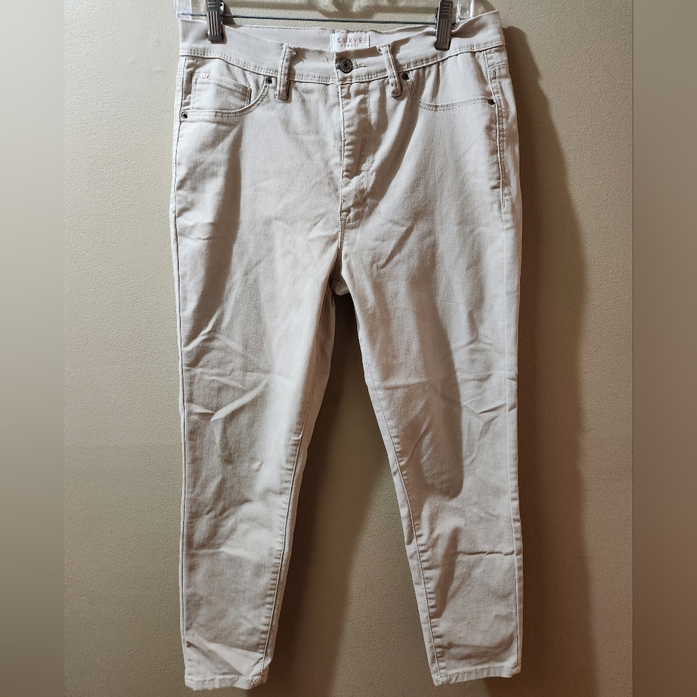 Curve Appeal, stretchable, creamy gray jeggings, size 10
